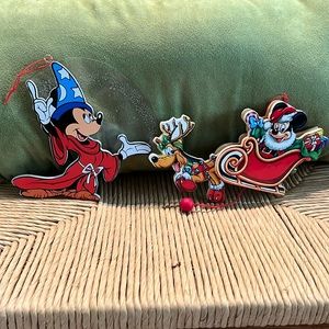 Bundle of 2 Vintage 1988 Disney Wooden Ornaments VGC SFH